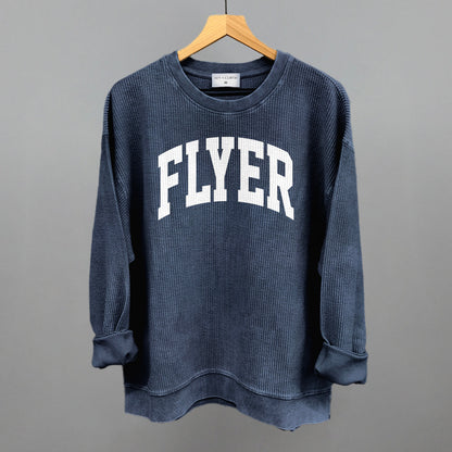 Flyer Arch Funny Oversized Corded Crewneck Sweatshirt in Navy – Ivy + Cloth