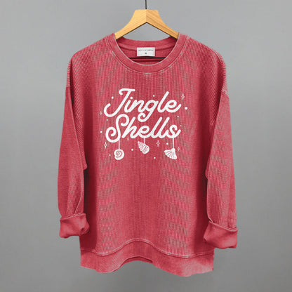 Jingle Shells Funny Oversized Corded Crewneck Sweatshirt in Red – Ivy + Cloth