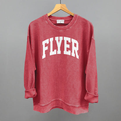 Flyer Arch Funny Oversized Corded Crewneck Sweatshirt in Red – Ivy + Cloth