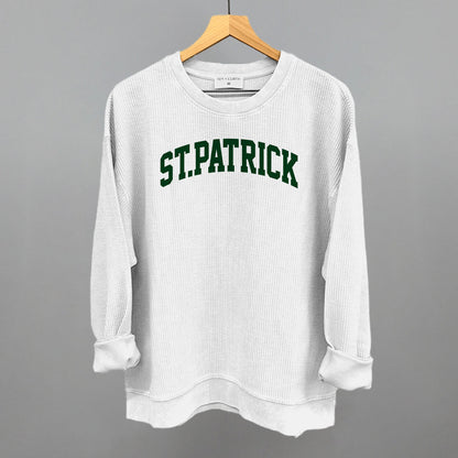 St.Patrick Arch Funny Oversized Corded Crewneck Sweatshirt in White – Ivy + Cloth