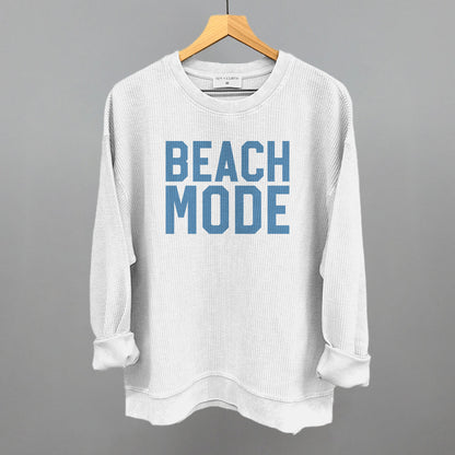 Beach Mode graphic oversized corded crew in White