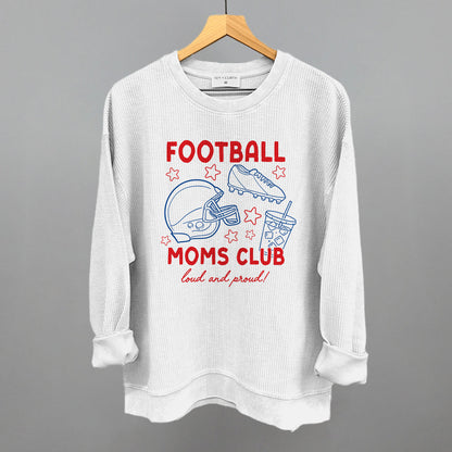 Football Moms Club Doodle Funny Oversized Corded Crewneck Sweatshirt in White – Ivy + Cloth