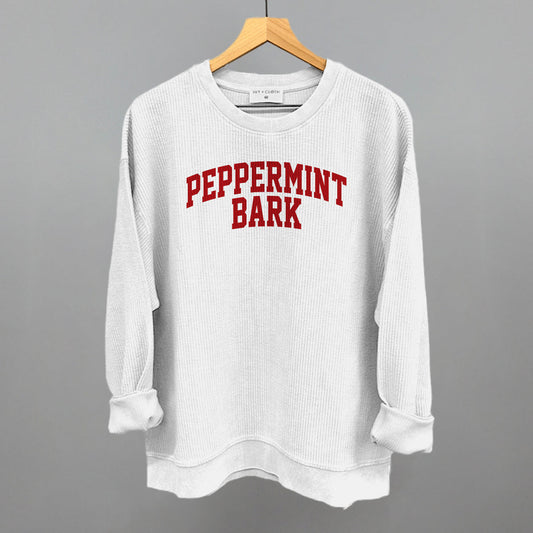 Peppermint Bark Arch Funny Oversized Corded Crewneck Sweatshirt in White – Ivy + Cloth