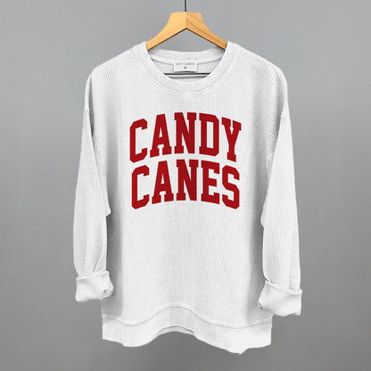 Candy Canes Arch Funny Oversized Corded Crewneck Sweatshirt in White – Ivy + Cloth