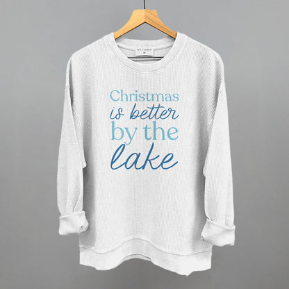 Christmas Is Better By The Lake Funny Oversized Corded Crewneck Sweatshirt in White – Ivy + Cloth