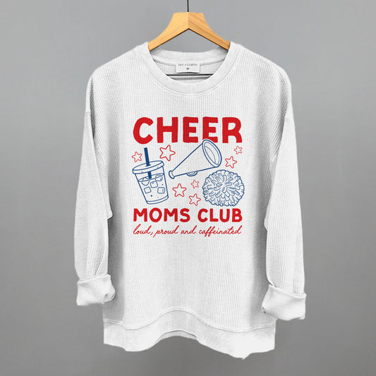 Cheer Moms Club Doodle Funny Oversized Corded Crewneck Sweatshirt in White – Ivy + Cloth