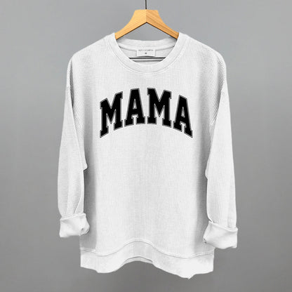 Mama graphic oversized corded crew in White