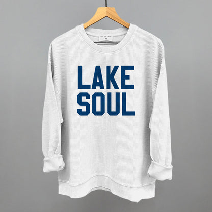Lake Soul Funny Oversized Corded Crewneck Sweatshirt in White – Ivy + Cloth