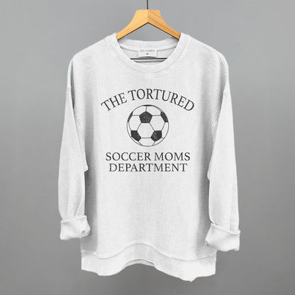 The Tortured Soccer Moms Department Funny Oversized Corded Crewneck Sweatshirt in White – Ivy + Cloth