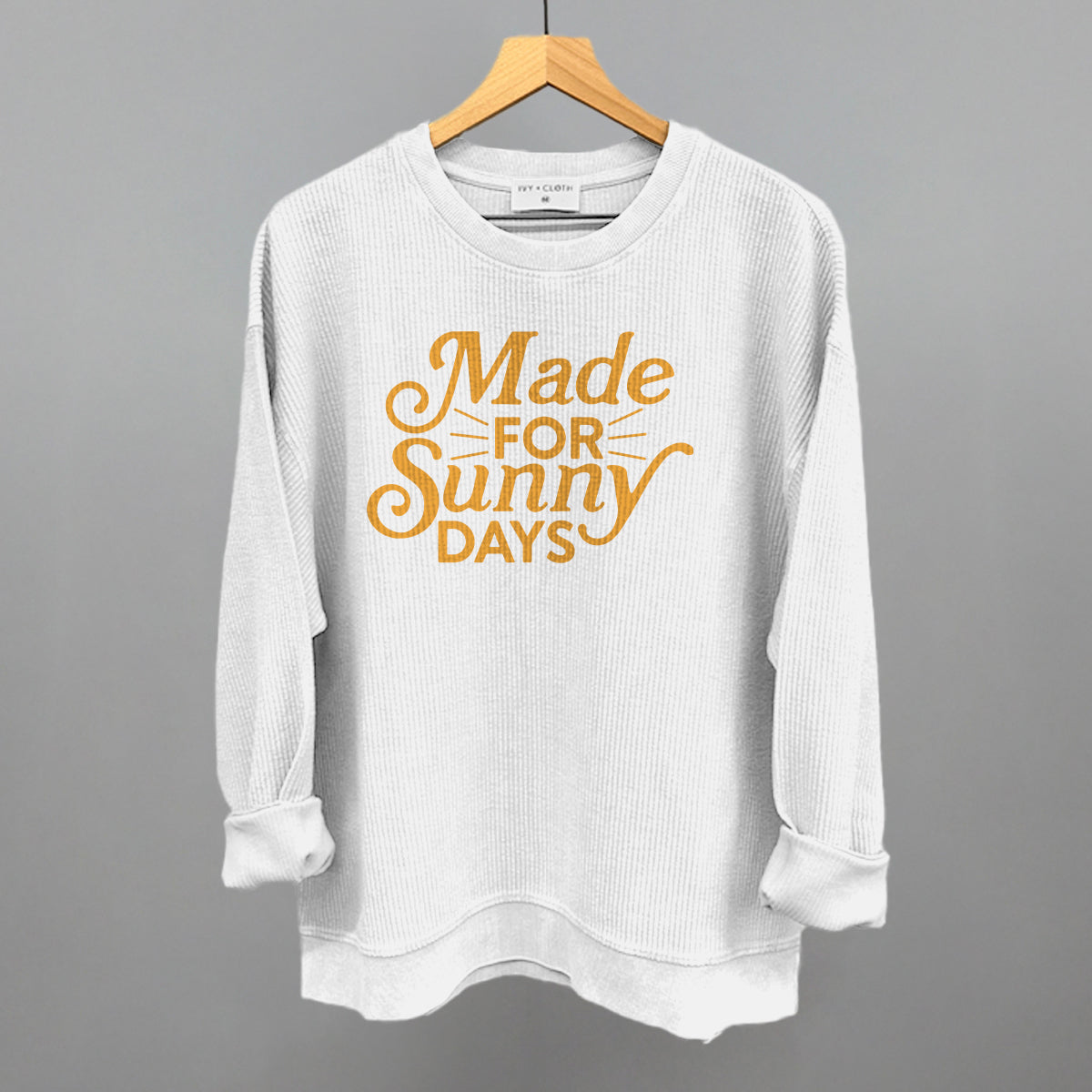 Made For Sunny Days Summer graphic oversized corded crew in White