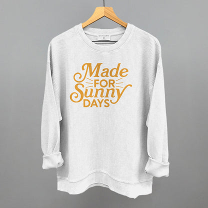 Made For Sunny Days Summer graphic oversized corded crew in White