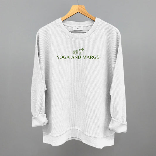 Yoga and Margs graphic oversized corded crew in White