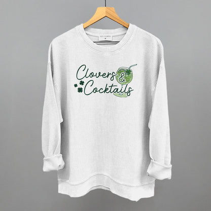Clovers & Cocktails Funny Oversized Corded Crewneck Sweatshirt in White – Ivy + Cloth