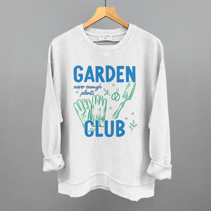 Garden Club Gardening graphic oversized corded crew in White