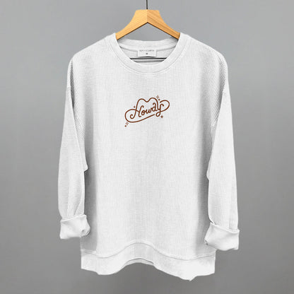 Howdy (Hat + Sparkles) Funny Oversized Corded Crewneck Sweatshirt in White – Ivy + Cloth