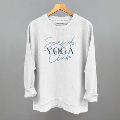 Seaside Yoga Club Funny Oversized Corded Crewneck Sweatshirt in White – Ivy + Cloth