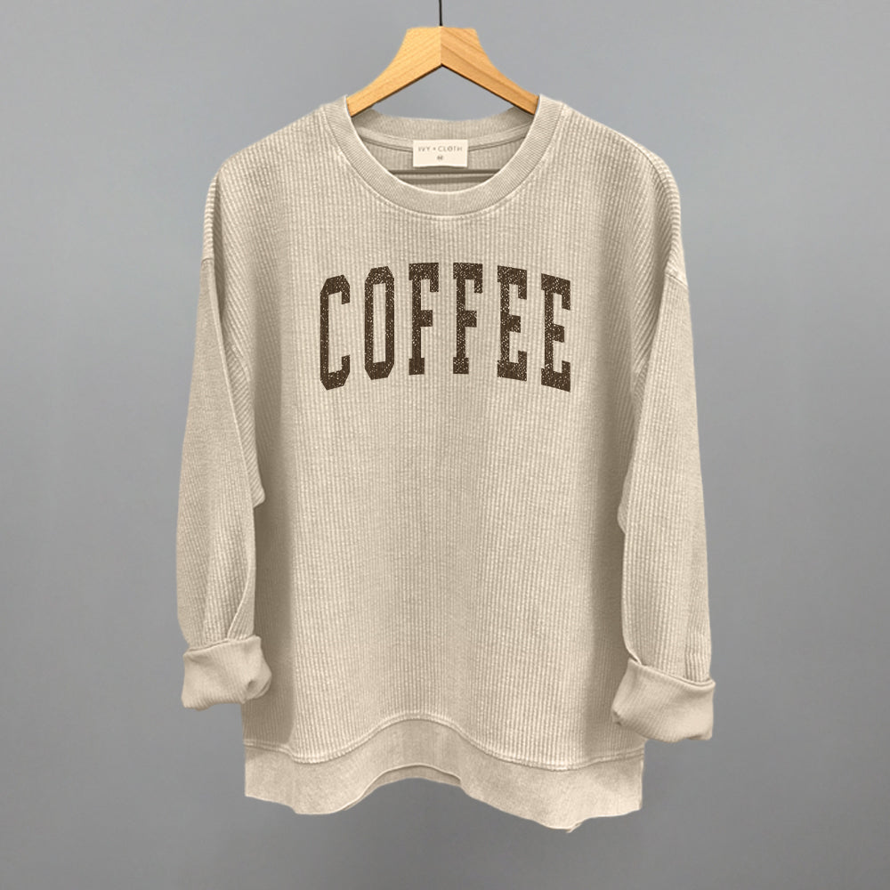 Coffee Varsity graphic top in Moonbeam