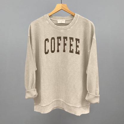 Coffee Varsity graphic top in Moonbeam