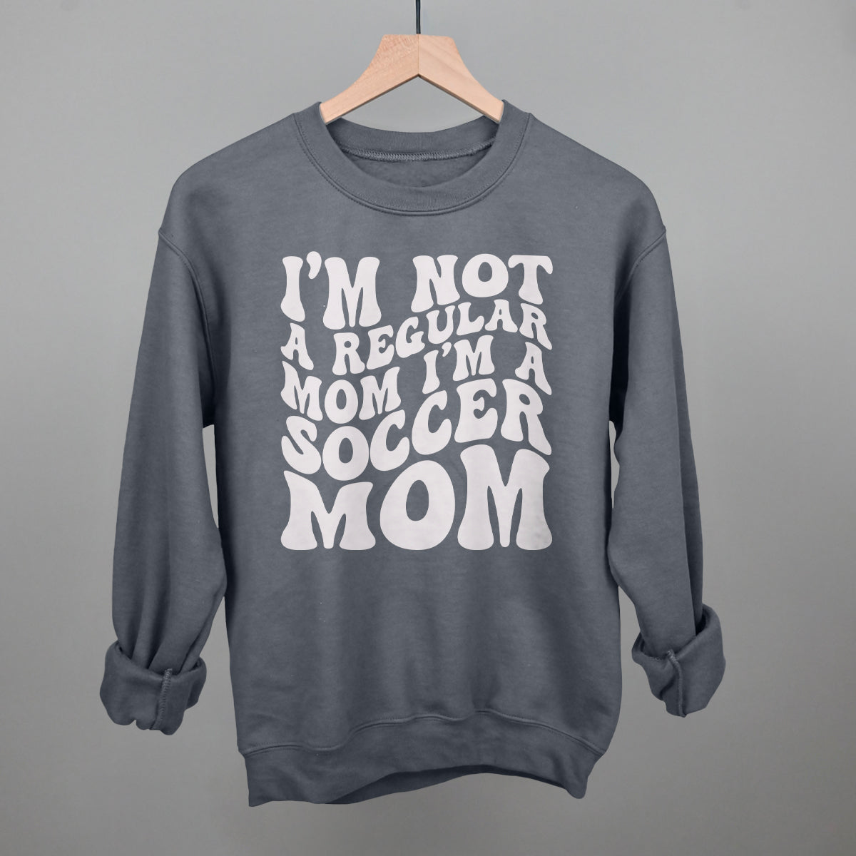 Not a Regular Mom Soccer Funny Sweatshirt in Charcoal – Ivy + Cloth