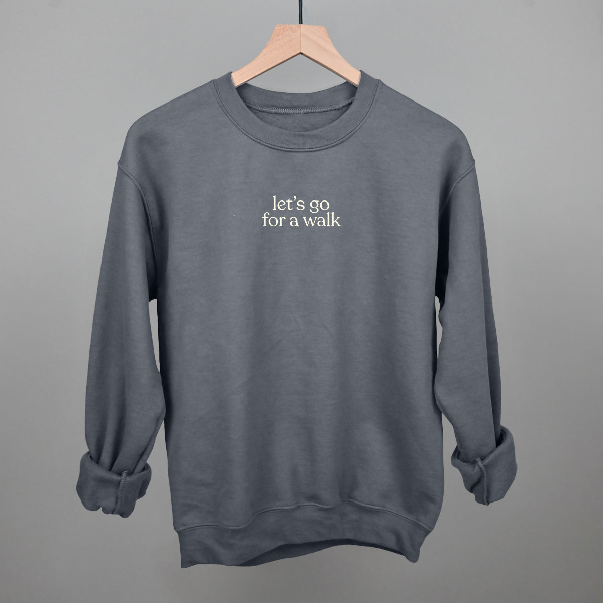 Let's Go For A Walk graphic crewneck sweatshirt in Charcoal