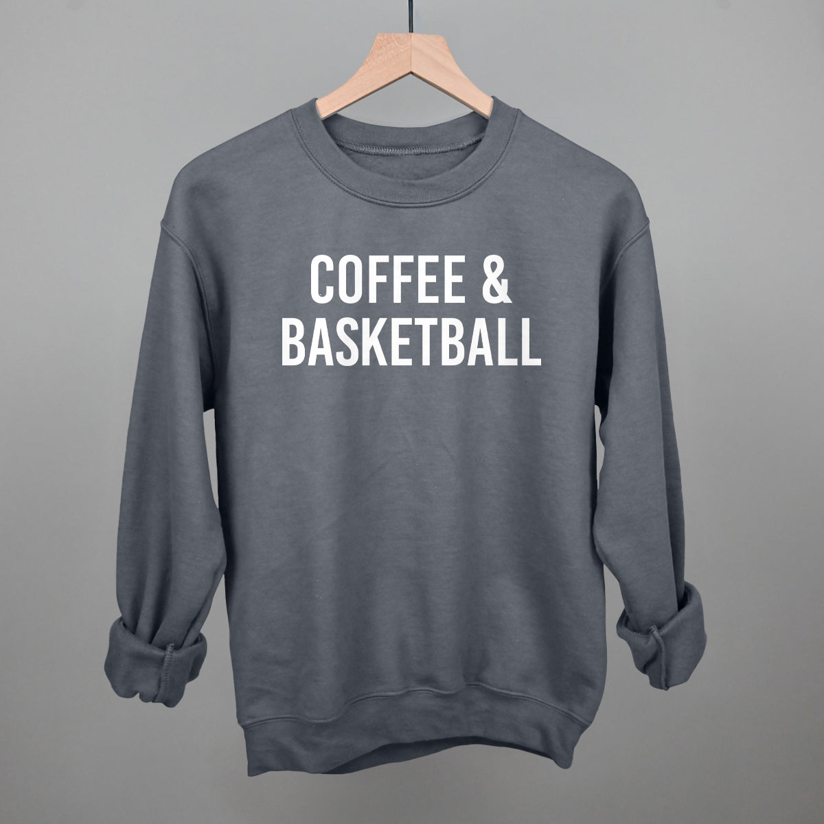 Coffee & Basketball Funny Sweatshirt in Charcoal – Ivy + Cloth