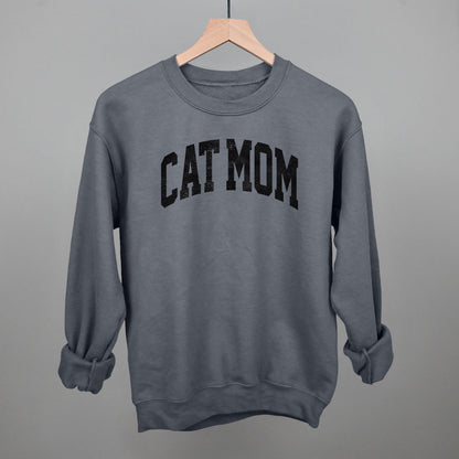 Cat Mom graphic crewneck sweatshirt in Charcoal