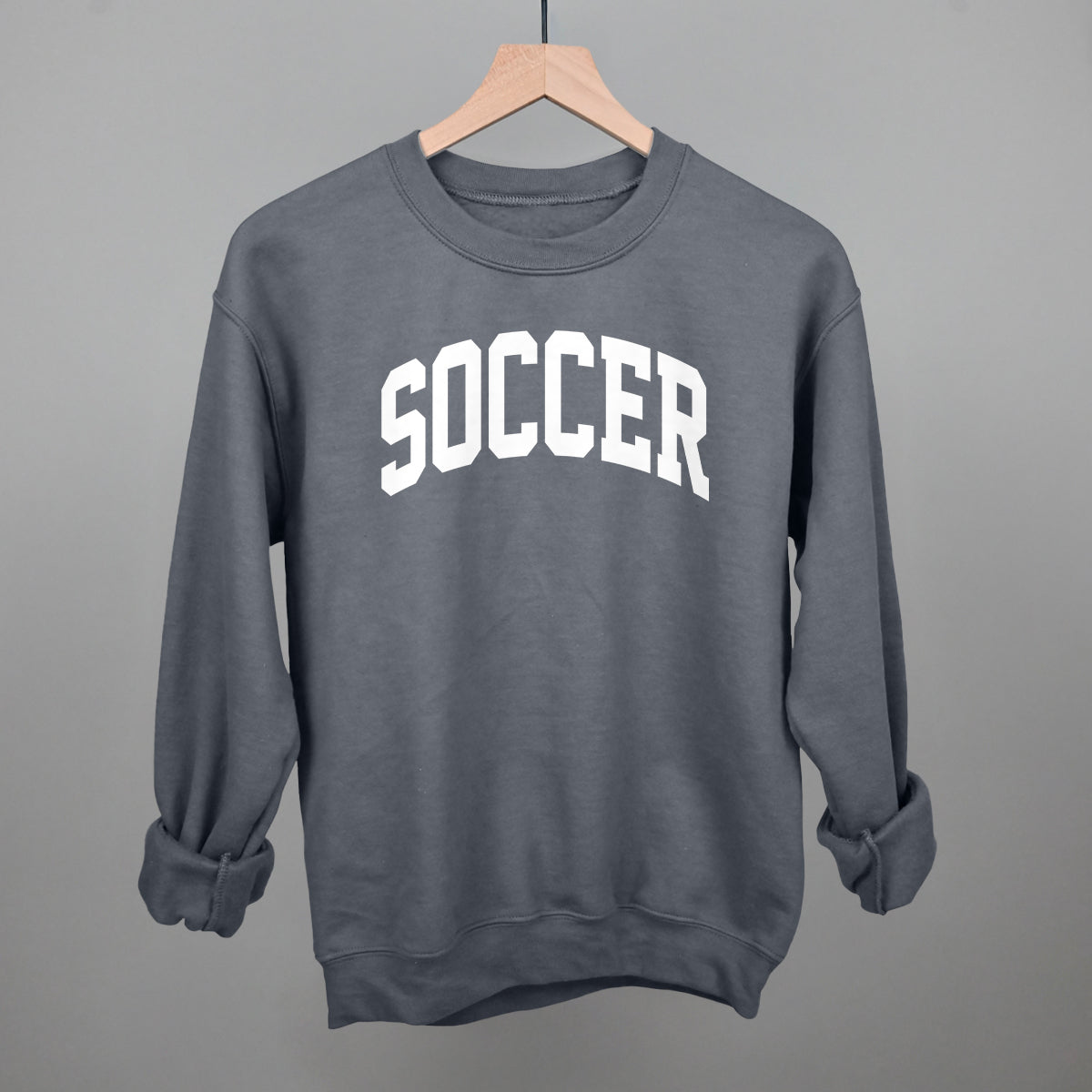 Soccer Arch (White) Funny Sweatshirt in Charcoal – Ivy + Cloth