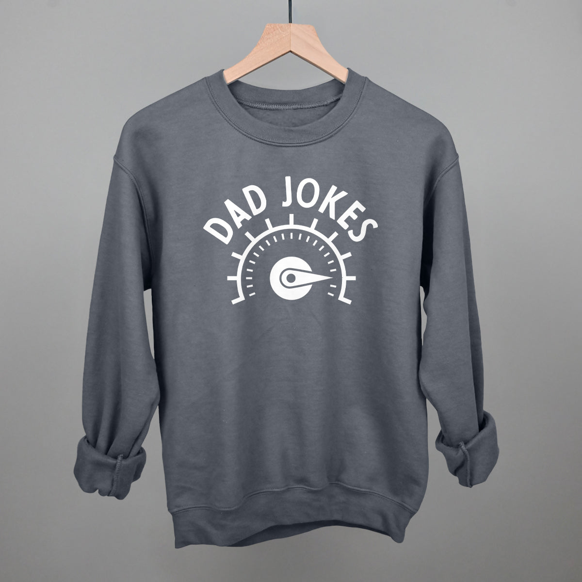 Dad Jokes Meter Funny Sweatshirt in Charcoal – Ivy + Cloth