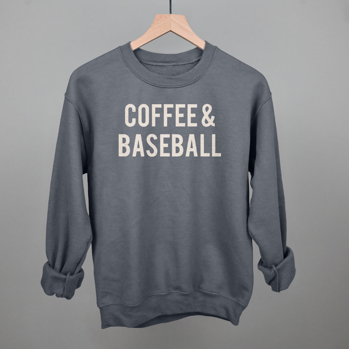 Coffee & Baseball Funny Sweatshirt in Charcoal – Ivy + Cloth