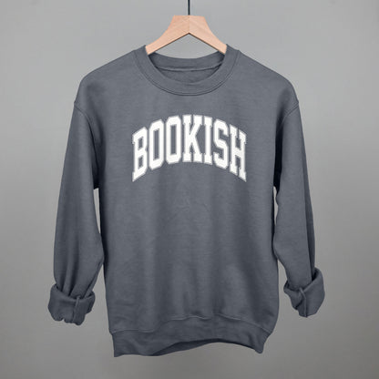 Bookish Book Lover graphic crewneck sweatshirt in Charcoal