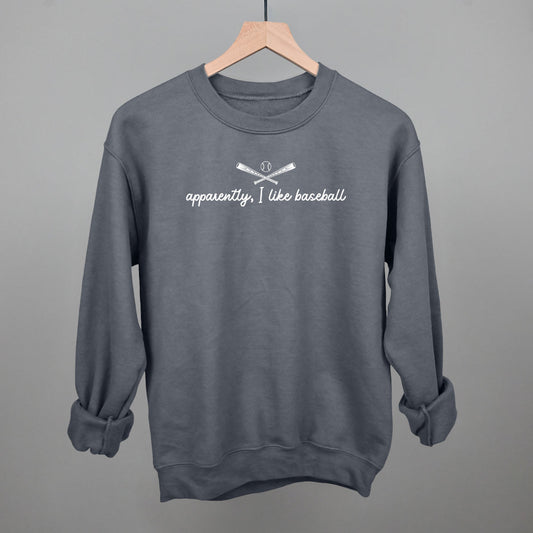 Apparently I Like Baseball Funny Sweatshirt in Charcoal – Ivy + Cloth