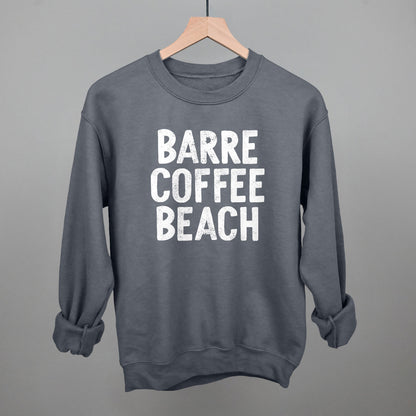 Barre Coffee Beach (White) Funny Sweatshirt in Charcoal – Ivy + Cloth