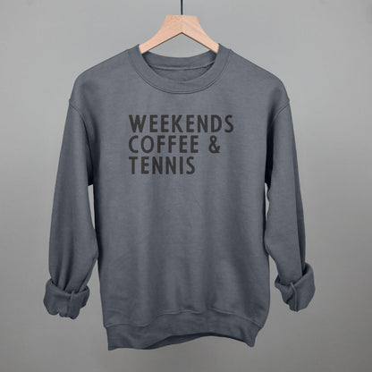 Weekends Coffee & Tennis Funny Sweatshirt in Charcoal – Ivy + Cloth