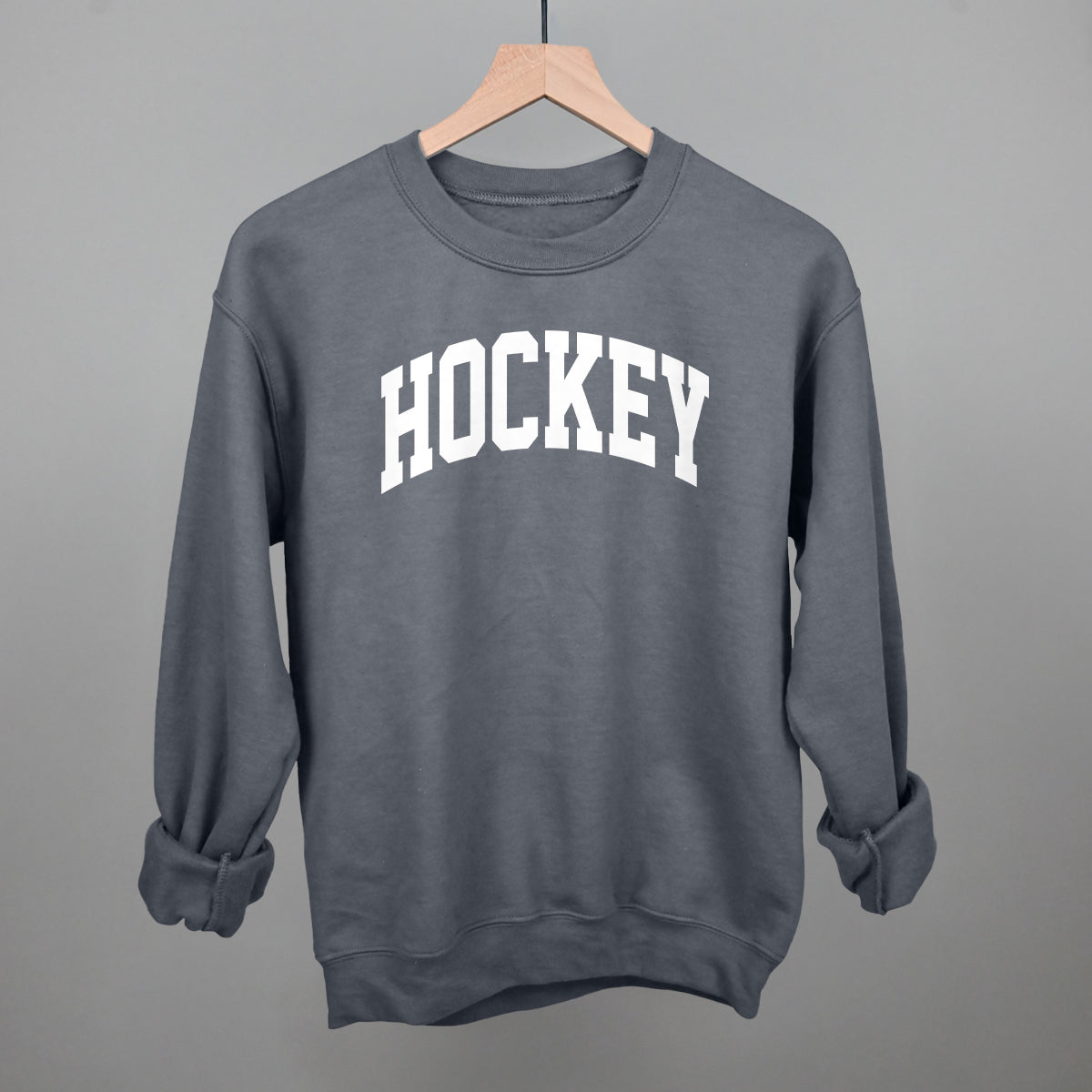 Hockey Arch (White) Funny Sweatshirt in Charcoal – Ivy + Cloth