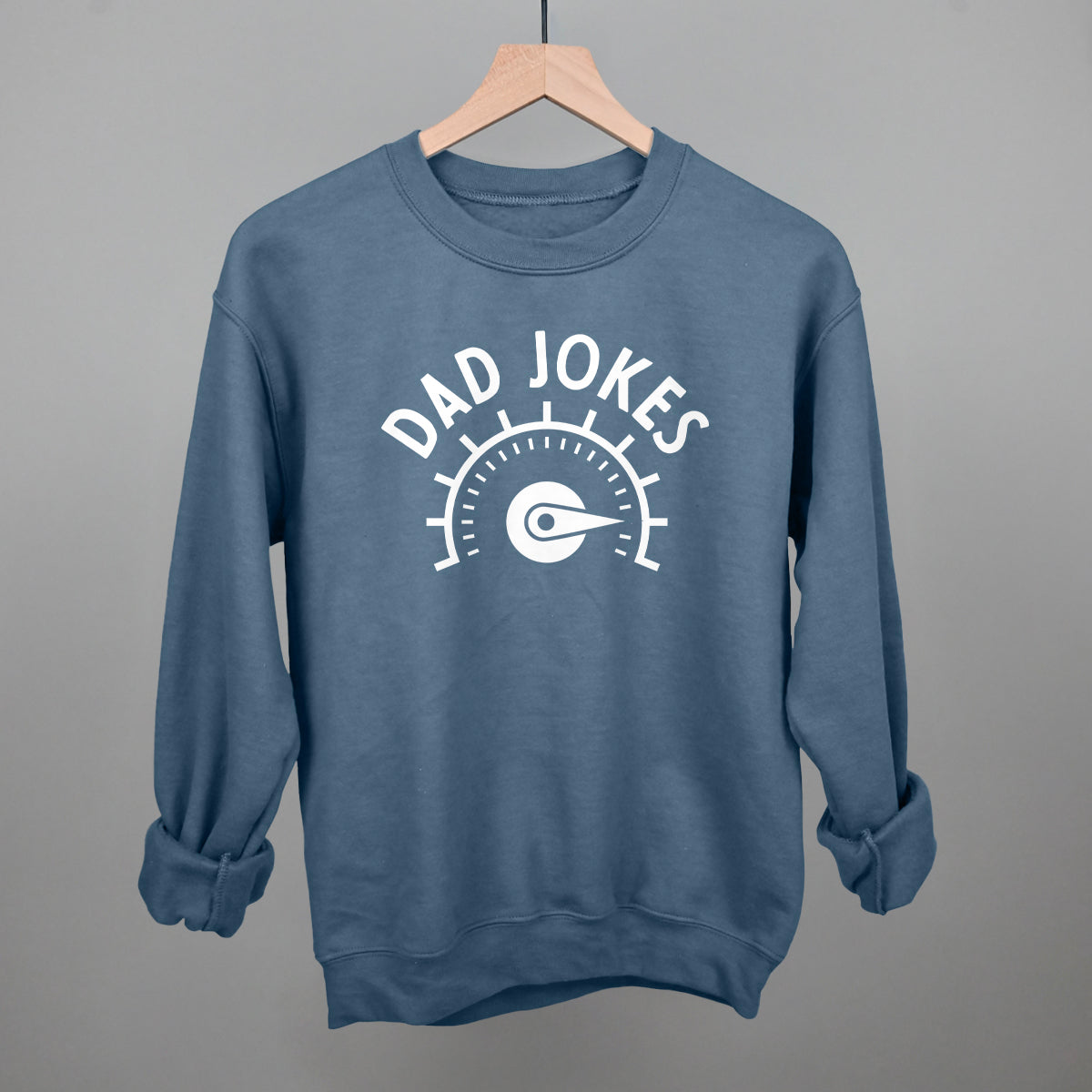 Dad Jokes Meter Funny Sweatshirt in Indigo Blue – Ivy + Cloth