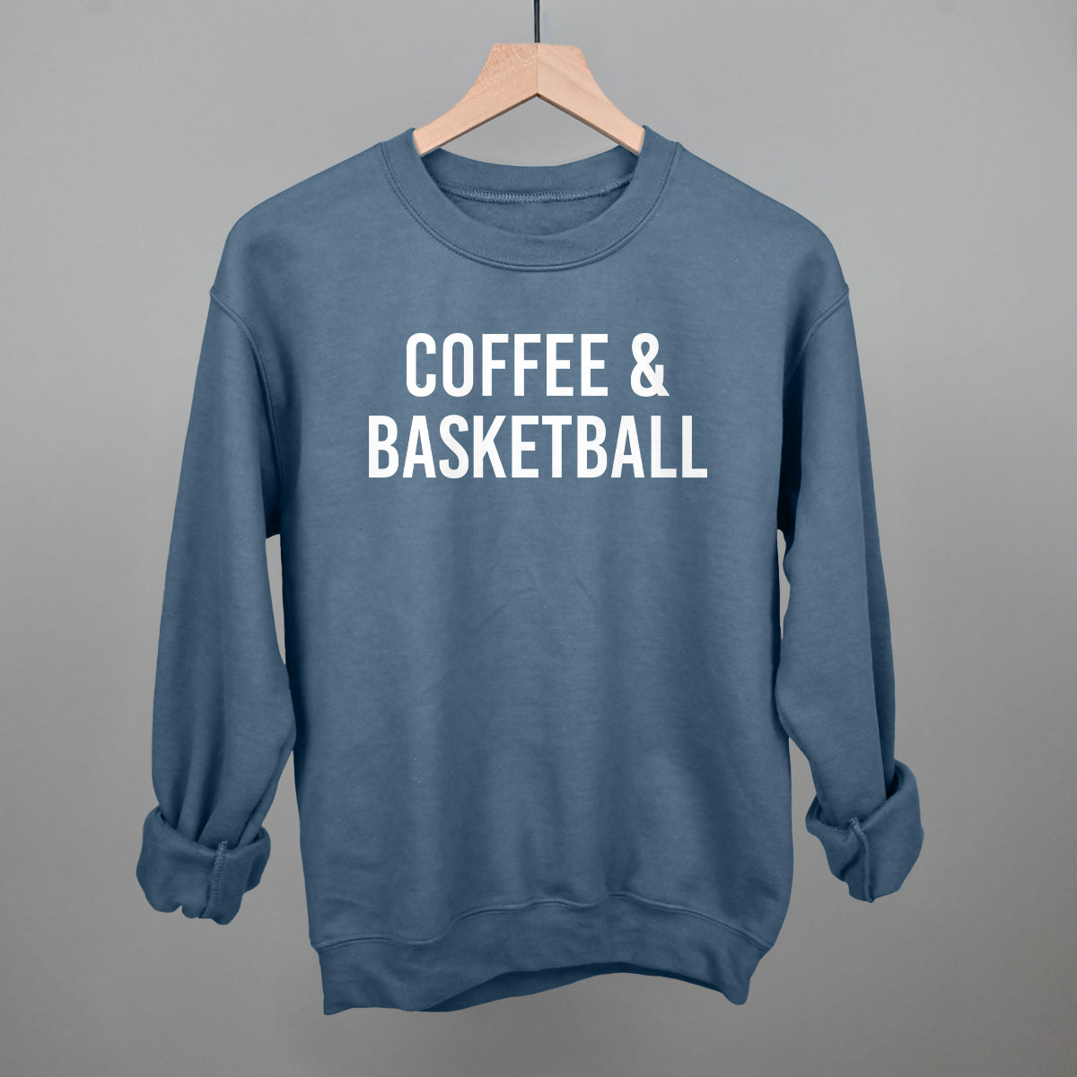 Coffee & Basketball Funny Sweatshirt in Indigo Blue – Ivy + Cloth