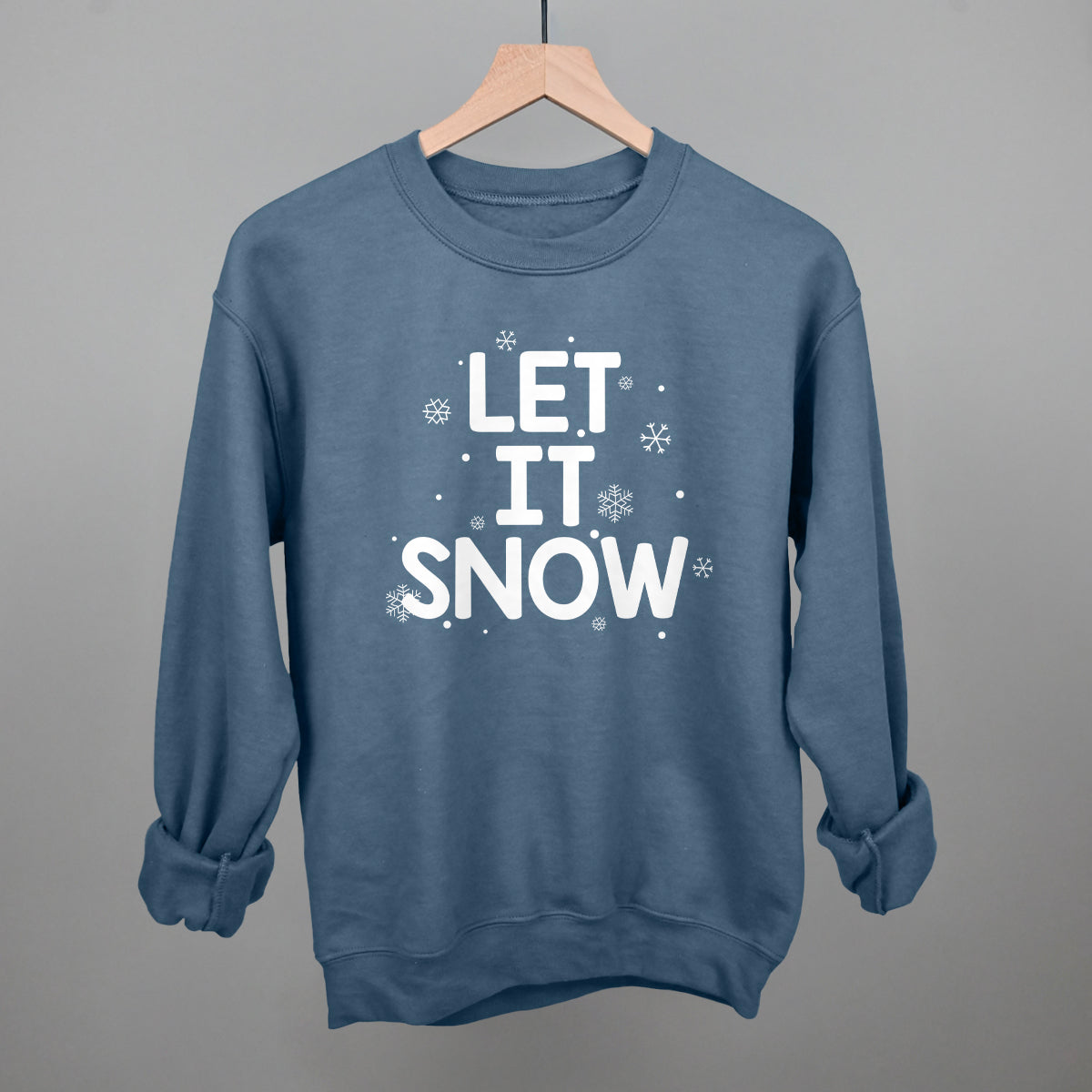 Let It Snow (White) Funny Sweatshirt in Indigo Blue – Ivy + Cloth