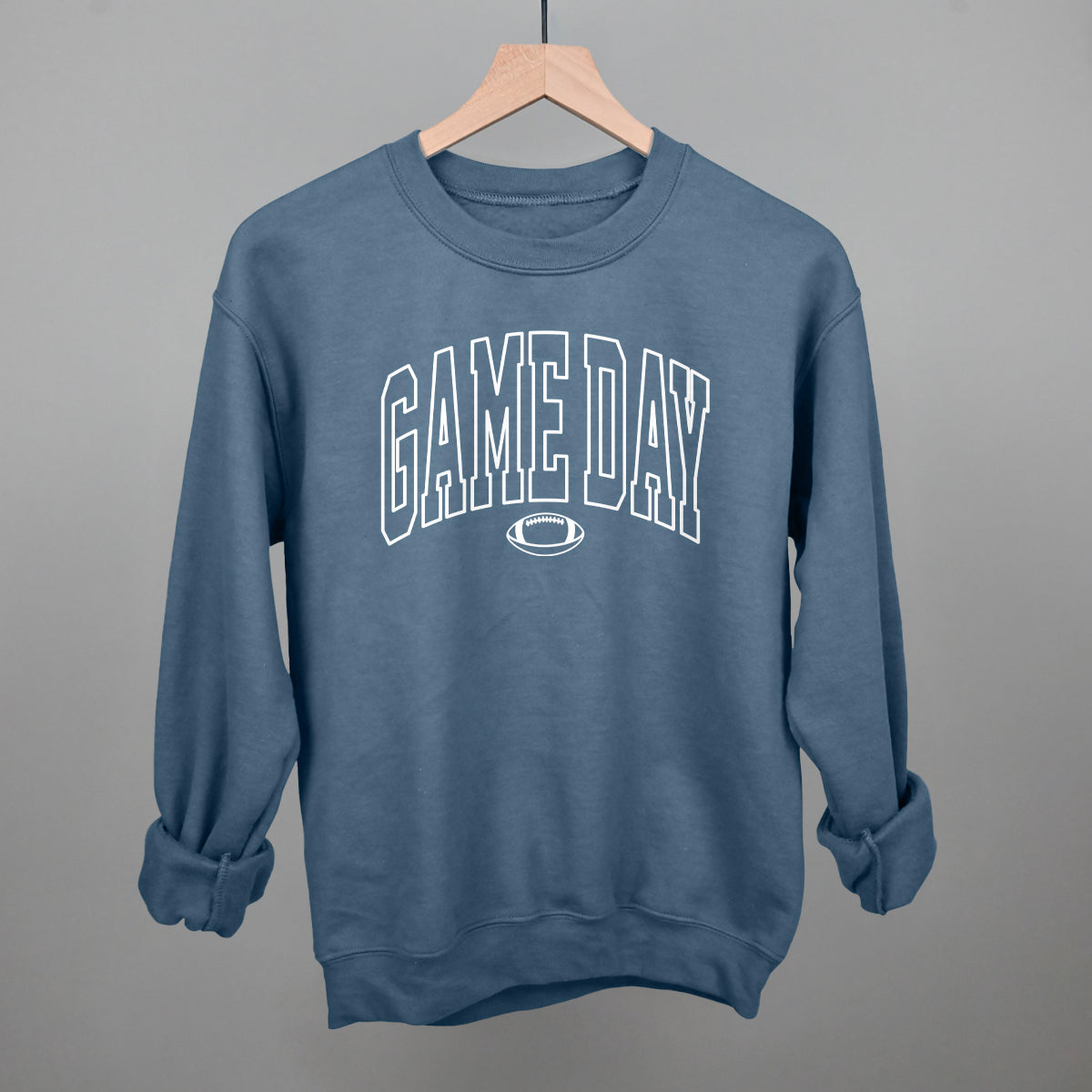 Game Day Outlined Arch Funny Sweatshirt in Indigo Blue – Ivy + Cloth