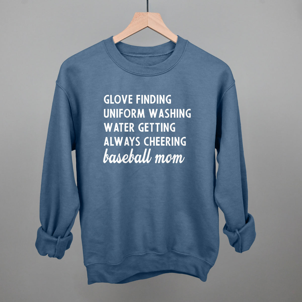 Baseball Mom Description Funny Sweatshirt in Indigo Blue – Ivy + Cloth