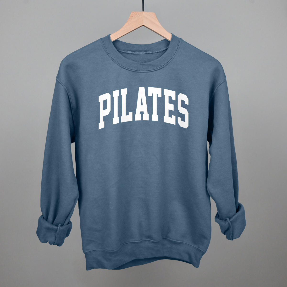 Pilates Arch (White) Funny Sweatshirt in Indigo Blue – Ivy + Cloth