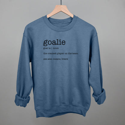 Goalie Definition Funny Sweatshirt in Indigo Blue – Ivy + Cloth