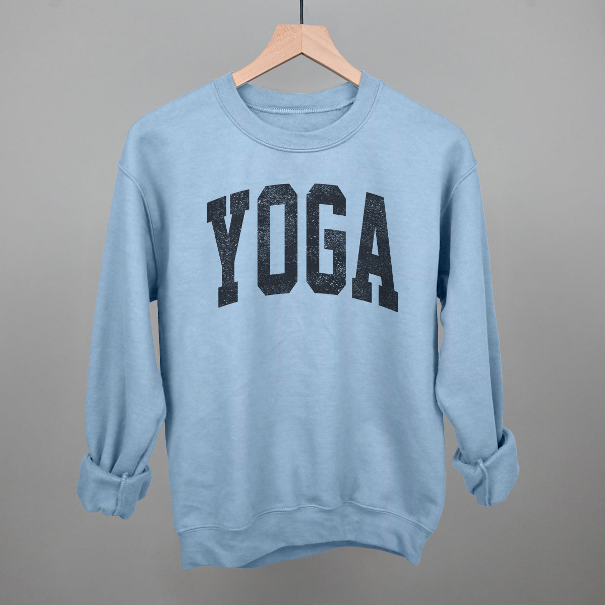 Yoga Arch Funny Sweatshirt in Light Blue – Ivy + Cloth