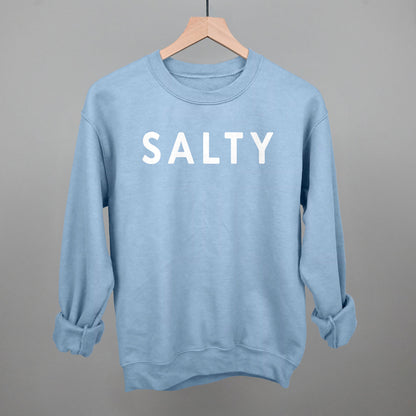 Salty Beach graphic crewneck sweatshirt in Light Blue