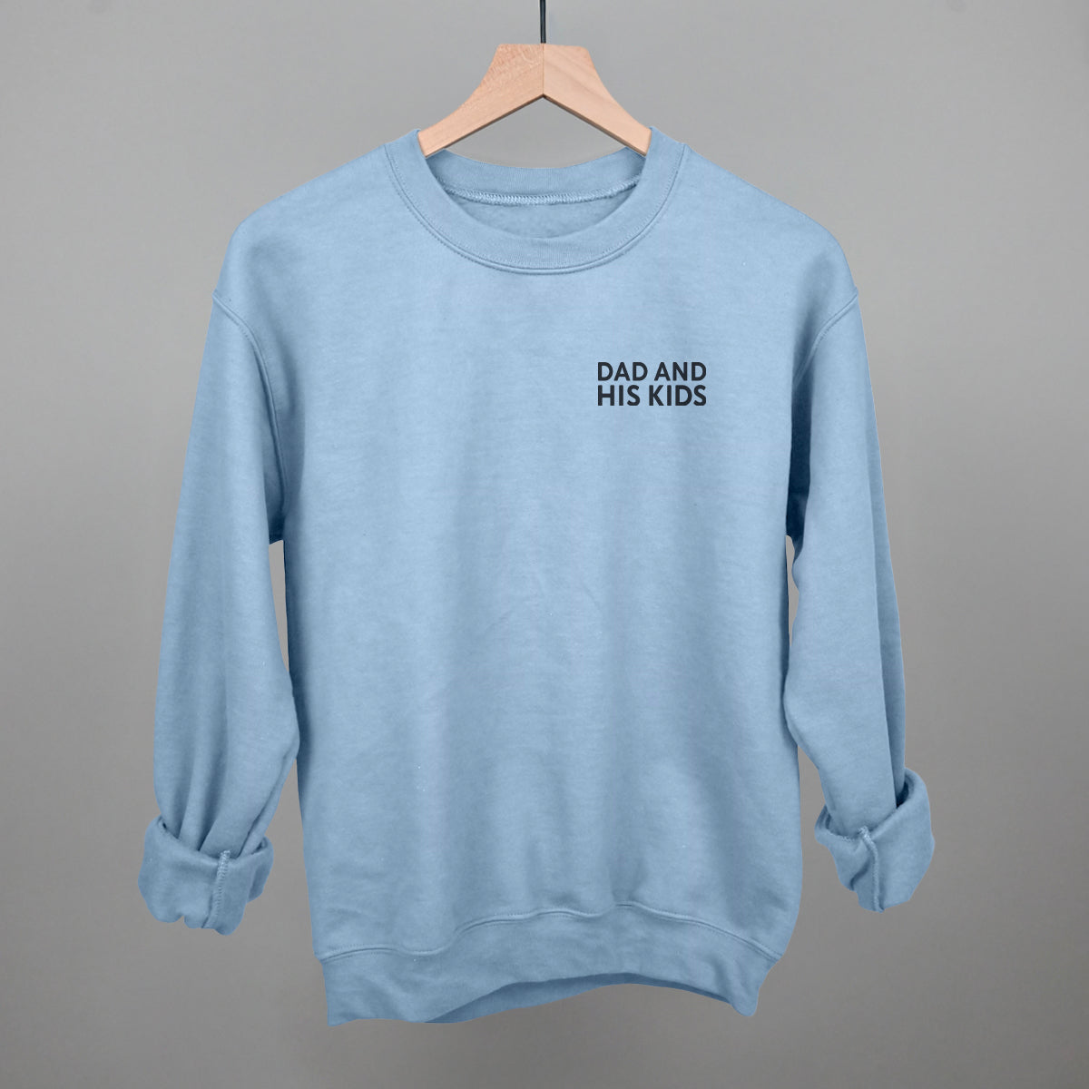 Dad And His Kids graphic crewneck sweatshirt in Light Blue