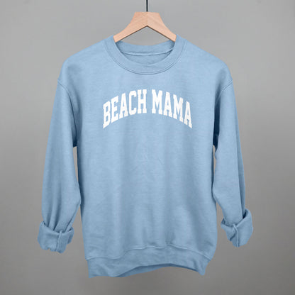 Beach Mama Arch (White) Funny Sweatshirt in Light Blue – Ivy + Cloth