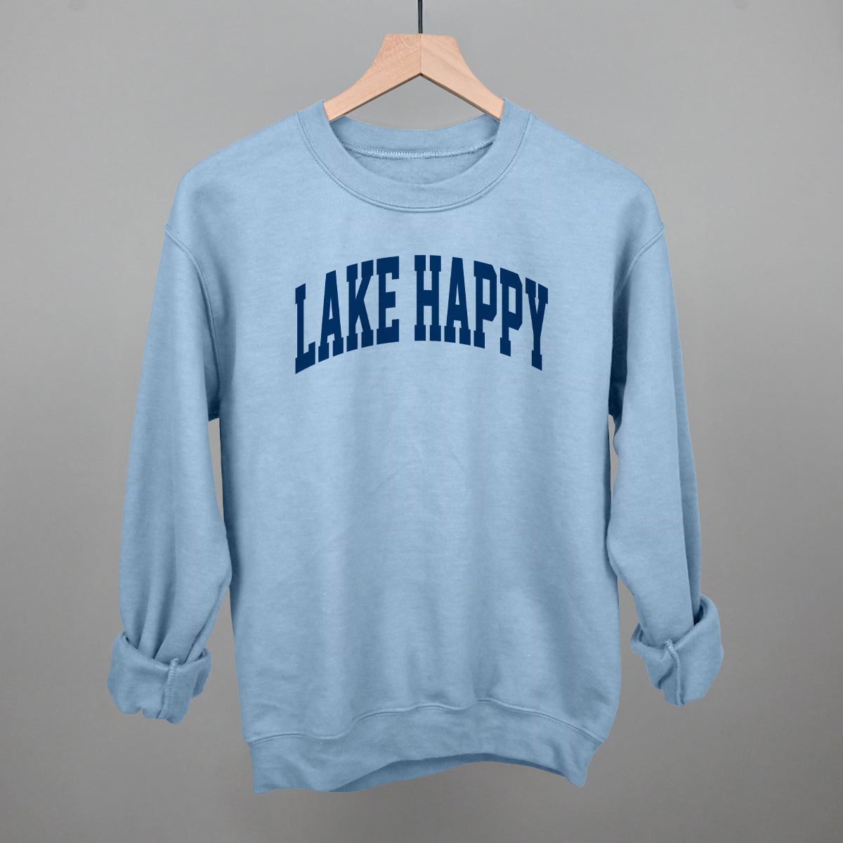 Lake Happy graphic crewneck sweatshirt in Light Blue
