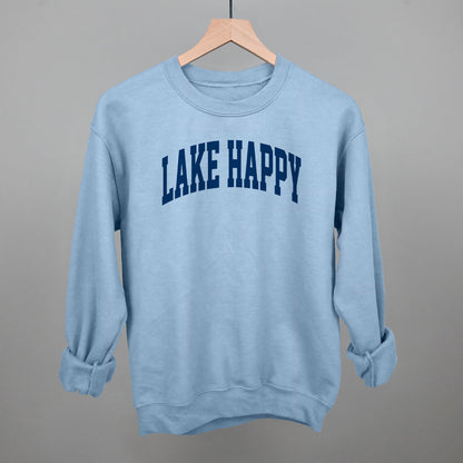 Lake Happy graphic crewneck sweatshirt in Light Blue