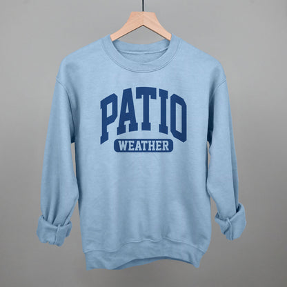 Patio Weather graphic crewneck sweatshirt in Light Blue