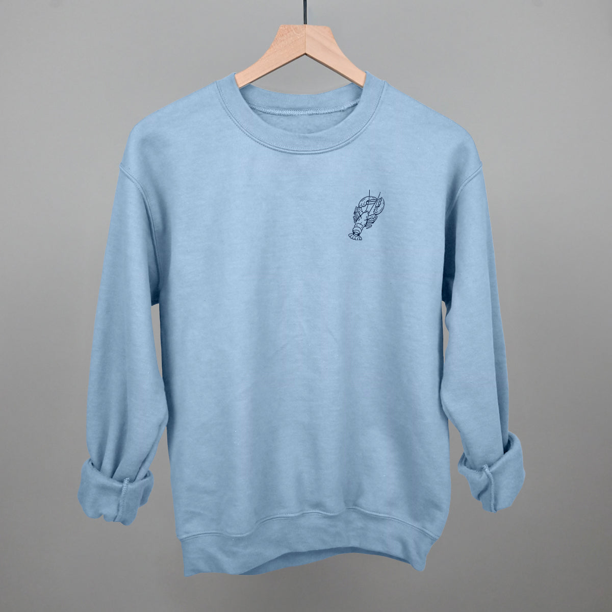 Lobster Coastal graphic crewneck sweatshirt in Light Blue