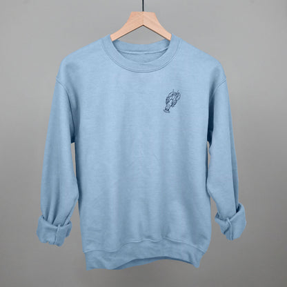 Lobster Coastal graphic crewneck sweatshirt in Light Blue